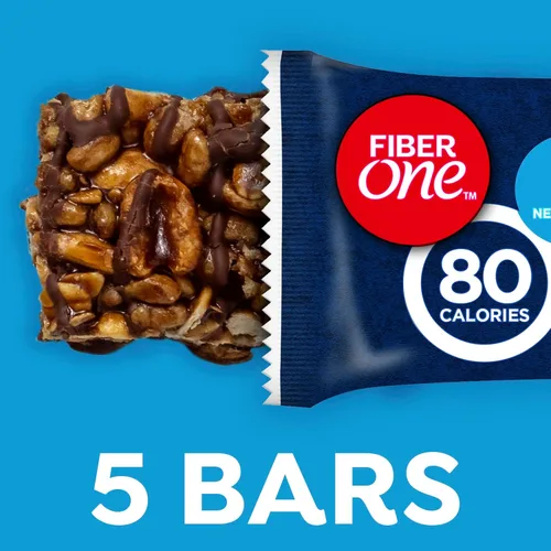 Miniatura 4 de Barras de snack masticables Fiber One de 70 calorías, chocolate, 5 unidades (Paquete de 2)