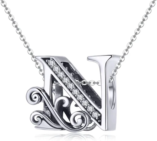 Miniatura 98 de BETTY&SARAH dije de plata esterlina 925 con forma de letra, para pulseras Pandora, letra del alfabeto, joya, regalo para mujer