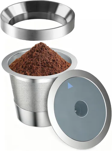 Tazas K reutilizables a prueba de fugas con embudo de llenado de aluminio, cápsulas de café recargables de acero inoxidable 304, filtros universales