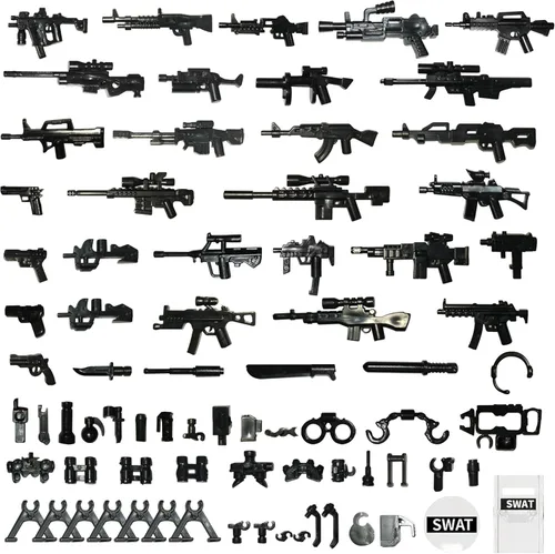 Miniatura 19 de Paquete de armas militares, 24 piezas de accesorios del Reino Unido, kits de juguetes, equipo del ejército, armas de la Segunda Guerra Mundial