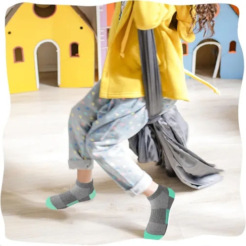 Miniatura 6 de Bemeol Calcetines para niñas, 12 pares de calcetines deportivos de algodón para niños pequeños y grandes