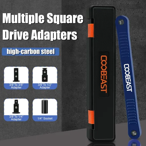 Miniatura 5 de coobeast Llave de extensión de desplazamiento lista para impactos, herramienta extensora de llave de vaso con adaptadores versátiles de Azul
