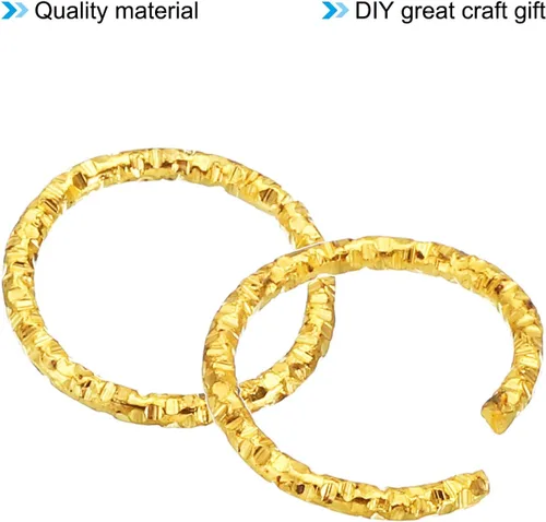 Miniatura 4 de PATIKIL Anillo con dije de copa de vino de 0.05 x 0.59 pulgadas, paquete de 100 aretes de metal con cuentas trenzadas, anillos abiertos, dorado