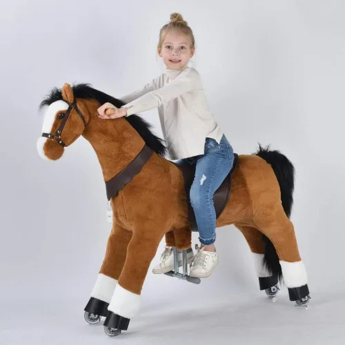 Caballo mecedor mecánico grande Ufree, 44 pulgadas, para montar, rebotar y moverse, para niños de 4 a 15 años, L