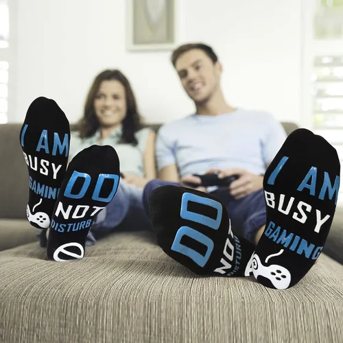 Miniatura 5 de QAPIZM Do Not Disturb I'M Gaming Socks, Teen Boys Gift Teenage Stocking Stuffers Gamer Sock for Men, Father, Dad, Grandson