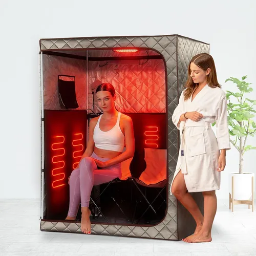 Miniatura 10 de Sauna infrarroja portátil, sauna de infrarrojos lejanos de tamaño completo, sauna personal de cuerpo completo, almohadilla de pie de calefacción