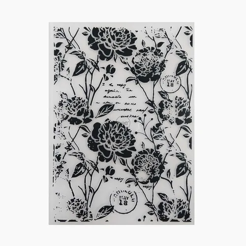 Miniatura 17 de DzIxY Carpetas de plástico con estampado de flores de peonía vintage para hacer tarjetas, suministros de papel de bricolaje 3D, plantillas de 1