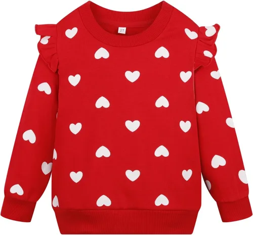Miniatura 66 de Sudaderas para niñas pequeñas, cuello redondo, sin botones, de manga larga, para invierno, casual, ropa 2T-7T, Dinosaurio