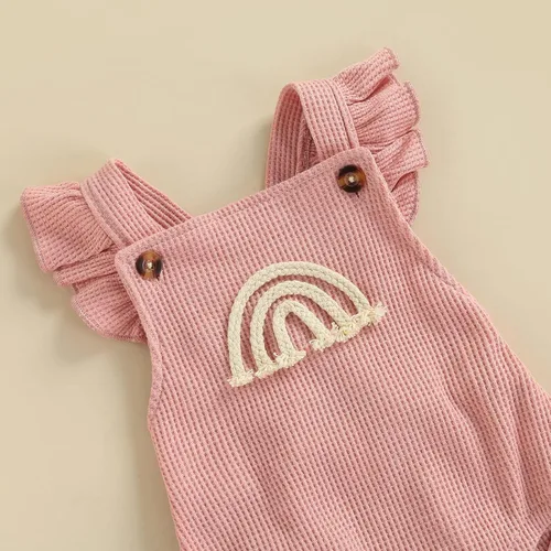 Miniatura 5 de Engofs Boho Rainbow Baby Girl Ropa recién nacida con volantes sin mangas con diadema