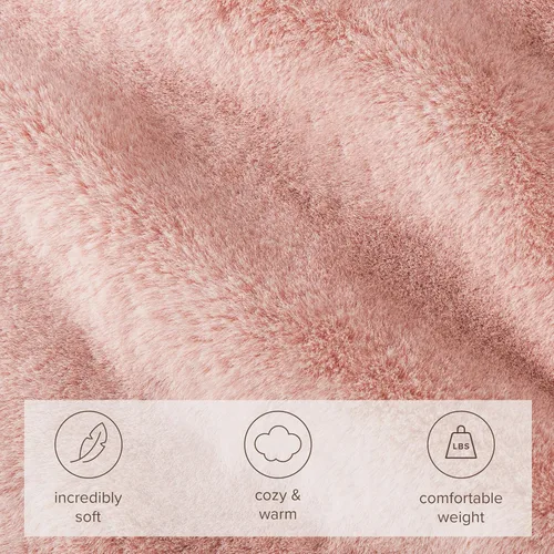 Miniatura 4 de Bare Home Manta de Piel Sintética - Ultra Suave y Lujosa - Manta Acogedora y Cálida para Sofá, Sillón, Cama - Suave y Esponjosa - Manta Decorativa