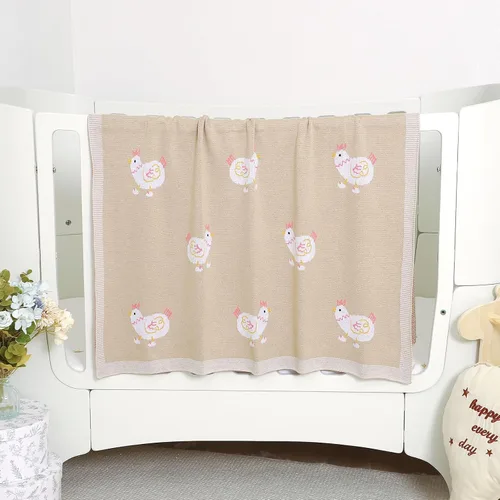 Miniatura 4 de mimixiong Manta de punto para bebés niños y niñas, algodón suave neutro en blanco para envolver cochecito de cuna con lindas ovejas