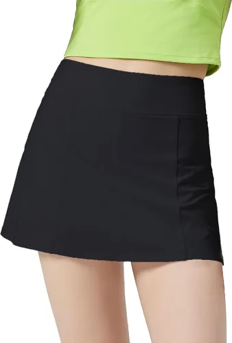 1a1a Falda de tenis de golf para mujer, pantalón corto de cintura alta, atlético, falda deportiva con bolsillos cortos