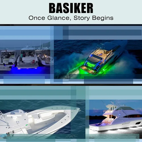 Miniatura 8 de BASIKER BS1 - Luz LED marina para barco (2 x 1200 lm, 27 LED), 10-36 V, acero inoxidable 316, IP68, aire o bajo el agua, montaje en superficie