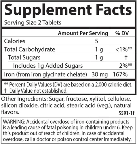 Miniatura 4 de Carlson - Hierro masticable, 30 mg, absorción superior, salud de la sangre, producción de energía y bienestar óptimo, sabor natural a fresa, 60