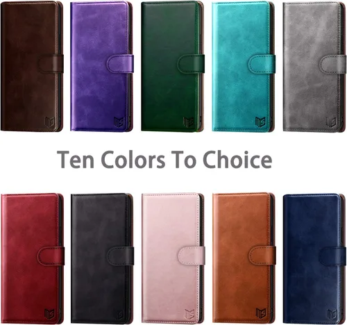 Miniatura 2 de SUANPOT Funda de piel tipo cartera para iPhone XR 6.1 (no XS 5.8 pulgadas, XS Max 6.7 pulgadas) con bloqueo RFID, tarjetero de crédito, funda