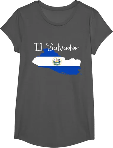 Miniatura 42 de Camiseta con la bandera de El Salvador, mapa de El Salvador, camiseta de Salvador para mujer