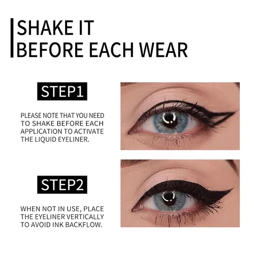 Miniatura 6 de KYDA Delineador de ojos líquido negro, tinte mate natural, punta ultrafina, lápiz delineador de ojos pigmentado duradero, fórmula suave y sedosa