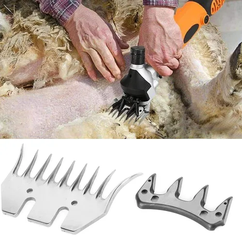 Miniatura 7 de Tijeras de oveja y peines, tijeras de cabra para tijeras eléctricas de lana, tijeras cortadoras de pelo de animales (hoja curvada de 9 dientes