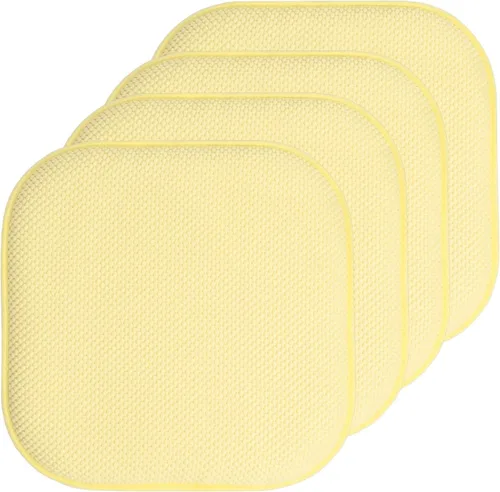 Miniatura 79 de Sweet Home Collection Cojines de espuma viscoelástica para silla, antideslizantes, diseño de panal de abeja, 16 x 16 pulgadas, paquete de 2