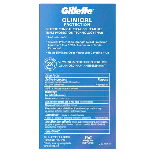Miniatura 11 de Gillette Antitranspirante clínico y desodorante para hombres, protección contra el sudor y el olor 72 horas, frescura de larga duración, tecnología