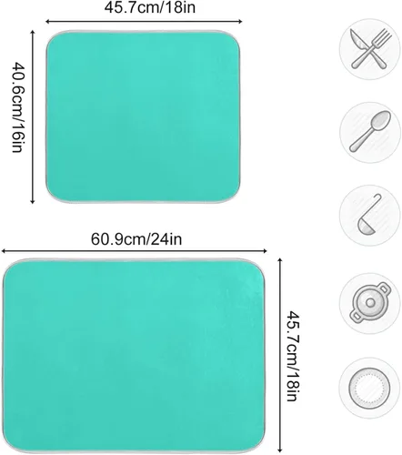 Miniatura 40 de Tapete rojo para secar platos pequeños, accesorios de cocina, tapete escurridor de platos de microfibra, resistente al calor, 16 x 18 pulgadas
