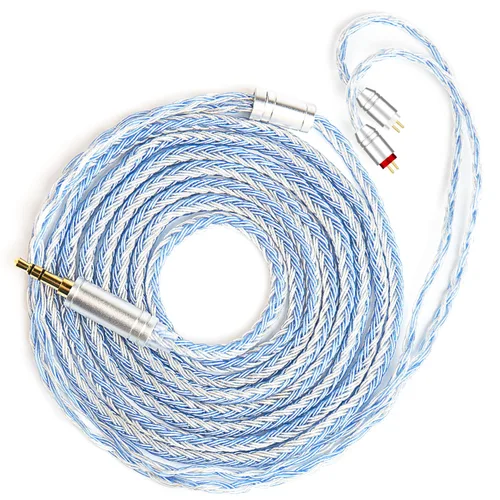 Miniatura 14 de H HIFIHEAR Cable de repuesto mejorado para auriculares, 8 núcleos, cable de cobre chapado en plata con cable IEM de 2 pines de 0.031 in para UM3X