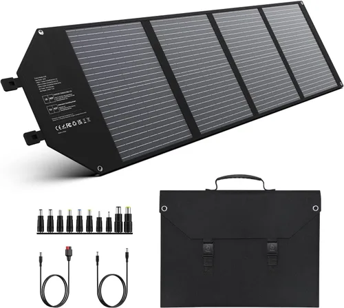Miniatura 9 de Panel Solar de 40W EnginStar Panel Solar Plegable de 40 Vatios para Estación de Energía Portátil con Puerto USB QC3.0 para Teléfono Laptop Salida DC
