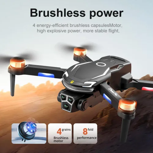 Miniatura 4 de Remote Control Aerial Drone with 3-Camera 8K HD Brushless Power Intelligent Avoidance Obstacle Trajectory Flight, Optical Flow Hover, Gesture