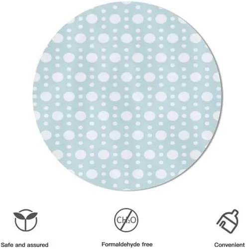 Miniatura 3 de Minimalist Green Round Tablecloth White Dots Table Cloth Decor Washable Table Cover with Wrinkle Resistant for Home Kitchen Dining Room Picnic