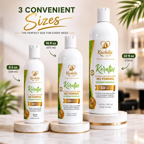 Miniatura 7 de Tratamiento de queratina brasileña sin formaldehído Kachita Spell alisadores para el cabello, sin formol, fabricados en Estados Unidos (8 unidades)