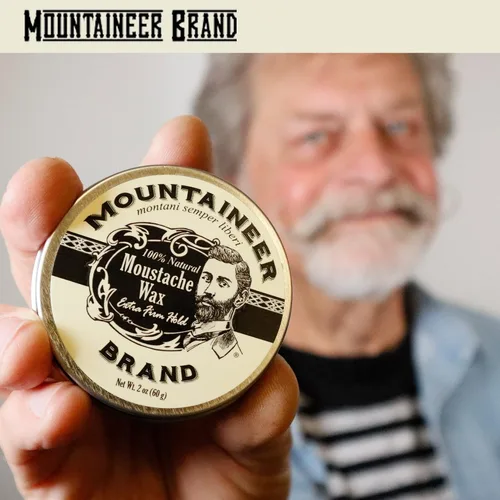 Miniatura 2 de Cera de bigote de marca Mountaineer, natural, sin residuos, clara y fácil de usar, 2 oz de estaño, Original