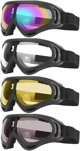 Peicees Paquete de 4 gafas de esquí para mujeres, hombres, niños, deportes de nieve, motocicleta, snowboard