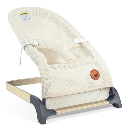 Miniatura 9 de ANGELBLISS Gorila para bebé, asiento inflable portátil para bebés, asiento hinchable con tela de algodón, vibraciones naturales (rosa)