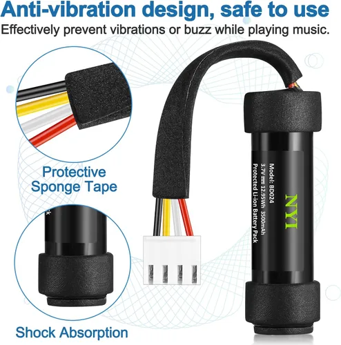 Miniatura 3 de NYI Reemplazo de batería de 3500 mAh compatible con Harman Kardon Onyx Studio 5, Onyx Studio 6 altavoz inalámbrico Bluetooth - Potencia de larga