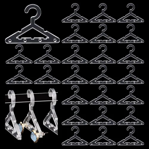 Miniatura 8 de PH PandaHall 42 piezas de colgador de ropa soporte para aretes collar mini percha joyería colgante organizador colgante aretes acrílico perno