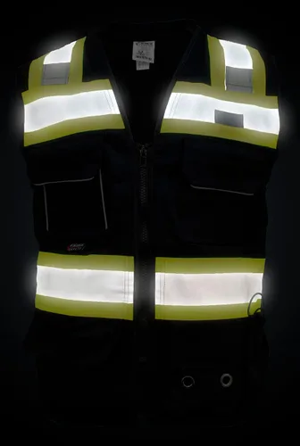 Miniatura 9 de SU500 Premium Surveyors Clase 2 Chaleco resistente, bolsillos para tableta y acolchado para el cuello Negro
