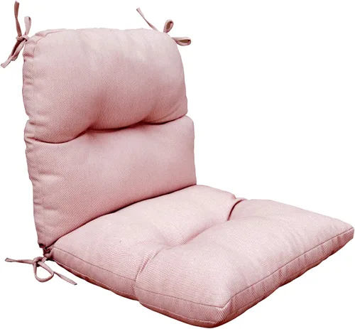Miniatura 16 de Cojín acolchado para silla de respaldo alto para interiores y exteriores, cojines de asiento de patio, color negro