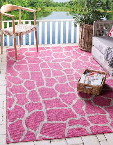 Miniatura 11 de Unique Loom Outdoor Safari Collection - Alfombra de área - Jirafa (2' x 6' 1" camino, azul/gris)