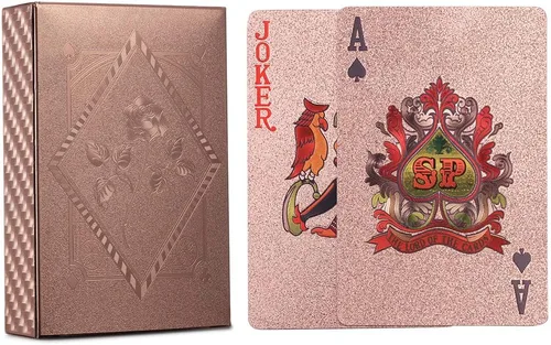 Miniatura 11 de ACELION Cartas de juego impermeables, cartas de plástico, baraja de cartas, tarjetas de póquer de regalo (negro)