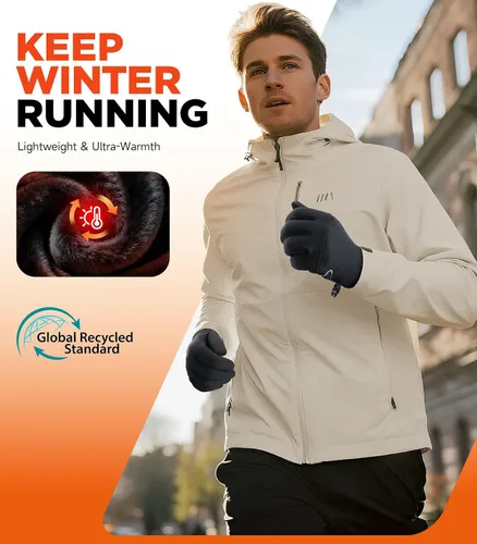 Miniatura 5 de Benirap Guantes de invierno para hombres y mujeres, guantes de invierno cálidos para pantalla táctil, resistentes al viento, antideslizantes