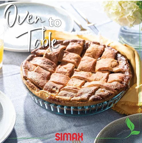 Miniatura 3 de Simax Bandeja para pastel de vidrio, Plato redondo de 11 pulgadas, Plato para hornear de vidrio, Soporte para pastel estriado, Bandeja segura