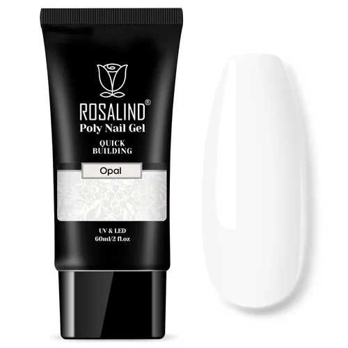 ROSALIND Gel de extensión WhitePoly, 60ml/2oz de gel de uñas blanco para decoración de arte de uñas, gel constructor de color puro, gel de uñas