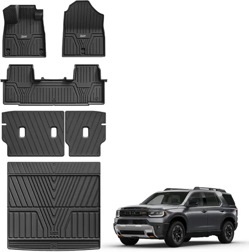 Miniatura 10 de 3W - Tapetes para Honda CR-V 2017-2022 (incluye híbrido) TPE, ajuste personalizado para todo tipo de clima, juego completo de tapetes para coche