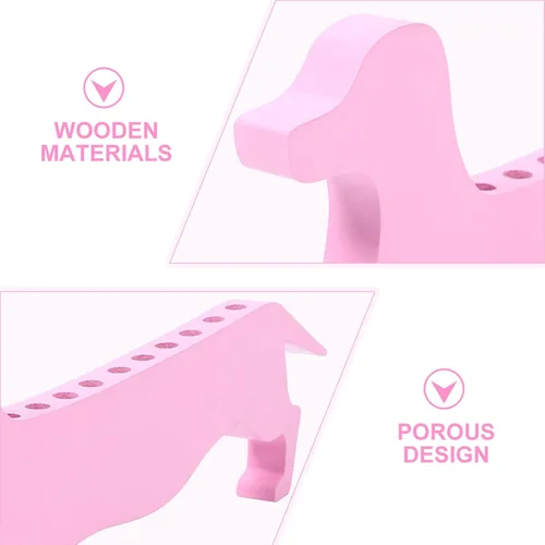 Miniatura 9 de EXCEART Soporte para pinceles de pintura de madera, soporte de salchicha en forma de perro, organizador de pinceles para artista, estante
