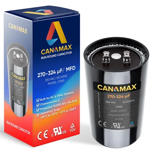 Miniatura 15 de 108-130 uf 108/130 MFD 110-125 VCA Voltios CD60 Condensador de arranque de motor redondo 50/60 Hz AC Eléctrico - Compatible con condensadores