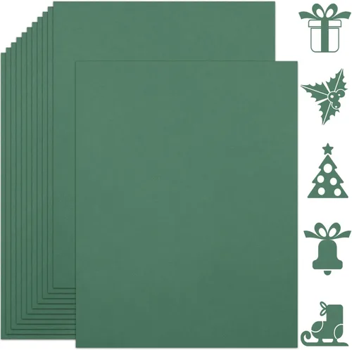 25 hojas de papel de cartulina verde oscuro 8.5'' x 11'', 250 g/m²/92 lb papel grueso para álbum de recortes, invitaciones, impresión y tarjetas de