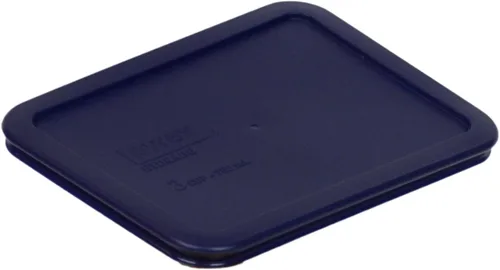 Pyrex 7210-PC Tapas rectangulares para platos de vidrio, color azul, 3 tazas, Azul oscuro, azul marino