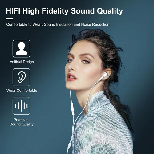 Miniatura 4 de Auriculares para iPhone, sin Bluetooth, auriculares con cable Plug and Play compatibles con iPhone 14/13/12/11 Pro Max/Xs Max/XR/X/7/8 Plus y más