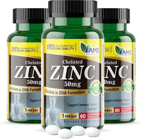 Miniatura 7 de America Medic & Science Suplementos de zinc quelatado de 50 mg (1 paquete de 60 tabletas) refuerzo inmunológico y potentes píldoras antioxidantes