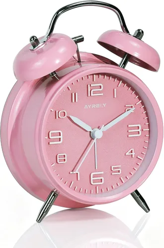 Miniatura 20 de AYRELY Reloj despertador súper ruidoso para adultos que duermen pesadamente, doble campana, retro, de 4 pulgadas, silencioso, sin tictac, cuarzo